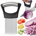 JAYVAR Onion Holder for Slicing, 304 Stainless Steel | 10 Long Needles, Vegetable Chopper, Food Slicing Guide, Multi-Purpose Cutter for Tomato Potato