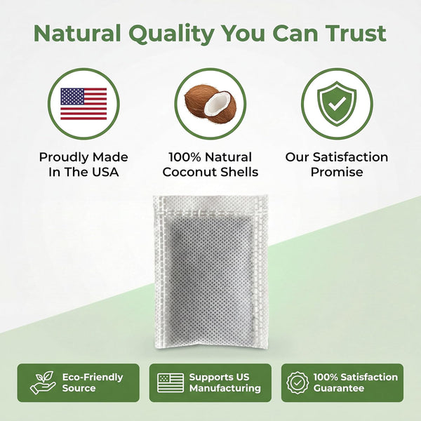 Green Piece Distiller Filters – Activated Charcoal Carbon Sachets (Made in USA) Odor & VOC Absorbing, Compatible with Megahome & Countertop Water