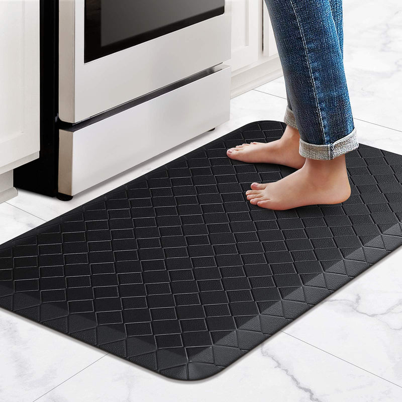 HappyTrends Floor Mat Cushioned Anti-Fatigue ,17.3"x28",Thick Waterproof Non-Slip Mats and Rugs Heavy Duty Ergonomic Comfort Rug for
