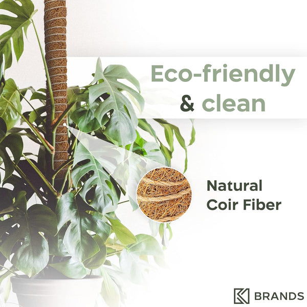 2 Pack 28'' Bendable Moss Pole Monstera Plant Support for Climbing Indoor Plants - Stakes for Potted Climbers - Tall Sticks Indoor Trellis for