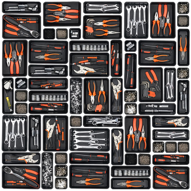 45 Pack Tool Box Organizer Tray Divider, Toolbox Desk Drawer Organizer,Garage Organization Storage for Rolling Tool Ches