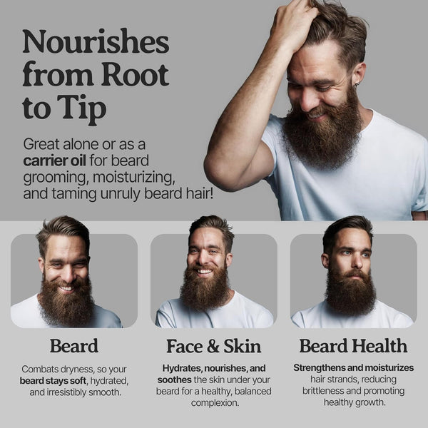 Bella Terra Oils - Beard Oil 4oz - Crafted with Genuine Natural Natural Vitamin E, Natural Jojoba & Argan, Classic Anti-Friz Formula, Elevating