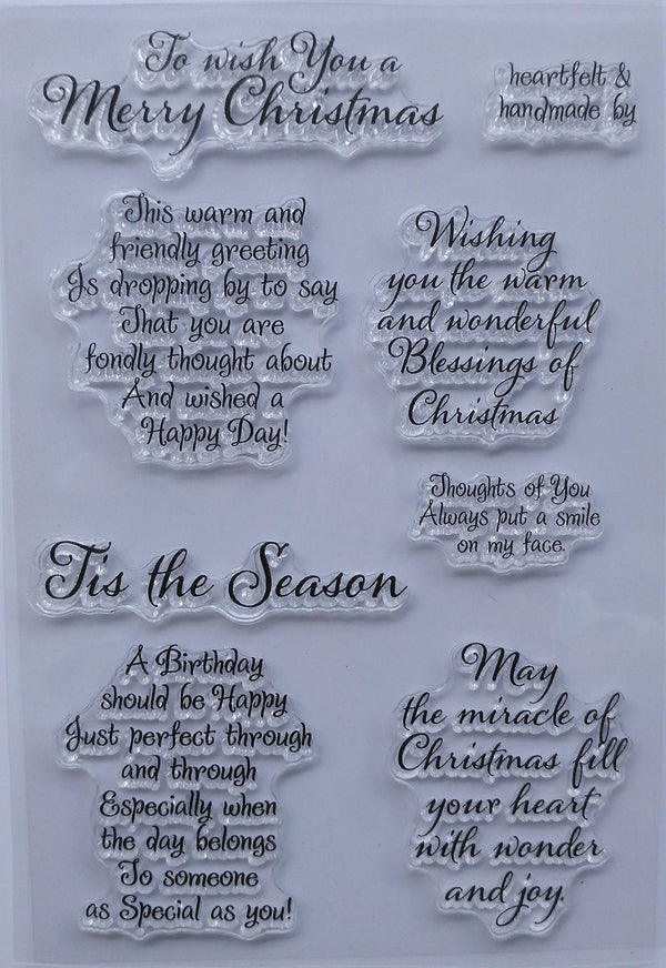 Maguo Sentiments Warm Friendly Christmas Clear Stamps for DIY Paper Craft Card Making Decoration or Scrapbooking