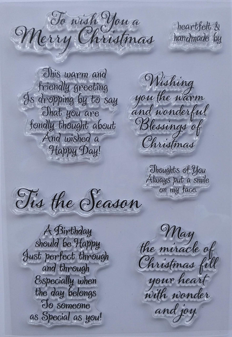 Maguo Sentiments Warm Friendly Christmas Clear Stamps for DIY Paper Craft Card Making Decoration or Scrapbooking