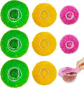 NEPAK 60 Pcs Bowl Covers Reusable, 3 Sizes Plastic Food Covers, Elastic Film Fits Most Plates and Dishes, Proofing Cover for Kitchen Picnic