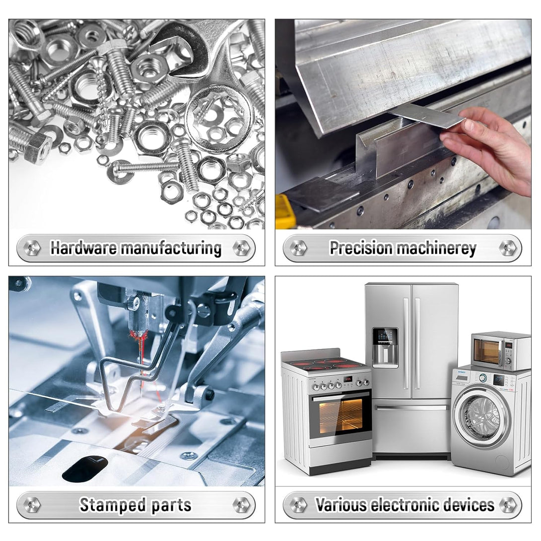 Amylove 24 Pcs 304 Stainless Steel Strips Shim Stock Metal Shims 1" Width X 6" Length Assortment 8 Thickness Sizes Thin Metal Sheet for Kitchen Trim Gap Filler Tools Home Improvement