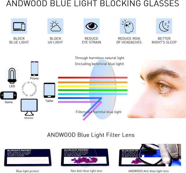 ANDWOOD Blue Light Blocking Glasses Women Cat Eye Computer Eyeglasses Metal Frame Hipster 2 Pack (2pack) Rose Gold + Black | Anti-blue Light Lens