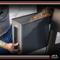 Traeger Grills BAC637 Stay Dry Pellet Storage Bin with Locking Lid, 22Lb Capacity Wood Pellet Container with Flavor Stickers, Stackable Design,