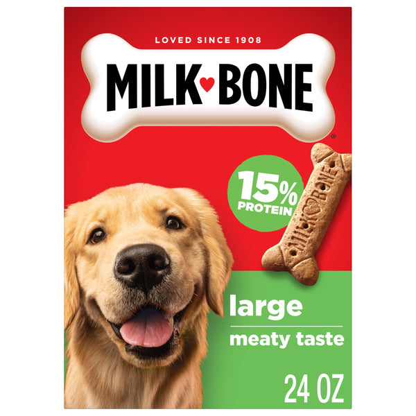 Milk-Bone Crunchy Large Dog Treats, 24 Oz. Box, Original Beef Flavor Large 24 Ounce (Pack of 1)