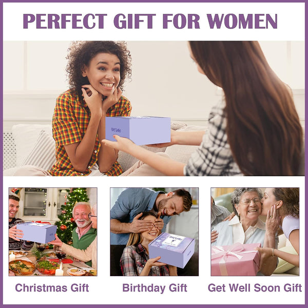 Spa Gift Baskets for Women - Spring Bath and Body Works Set, Relaxing Sympathy Box for Mom, Sister, Wife, Lover Purple