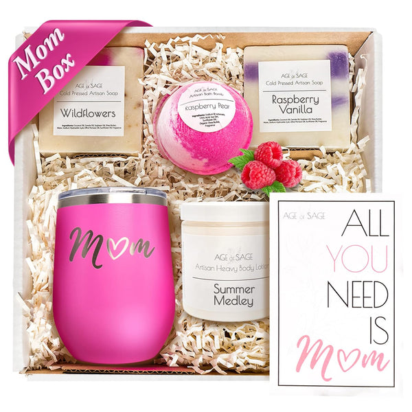 Mom Spa Gift Basket for Women - Self Care Basket, Relaxation, Pampering Gifts for Girlfriend, Wife, Mom, Sister, Friends - Birthday Bundles,