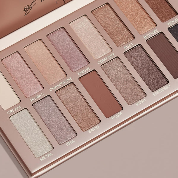 Lamora Eyeshadow Palette Makeup - Eye Makeup Palette with 16 Highly Pigmented Matte & Shimmer Shades - Vegan & Blendable Nude Exposed