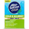 Alka-Seltzer Cold, Cold & Allergy Max Strength Fast Gels, Allergy Medicine, Multi-Symptom Relief, Body Aches and Pains, Congestion Relief, 24