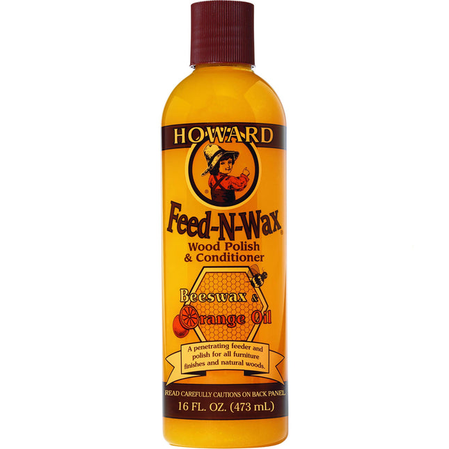 Howard Products Beeswax Wood Polish & Conditioner, Feed-N-Wax for Wood Furniture