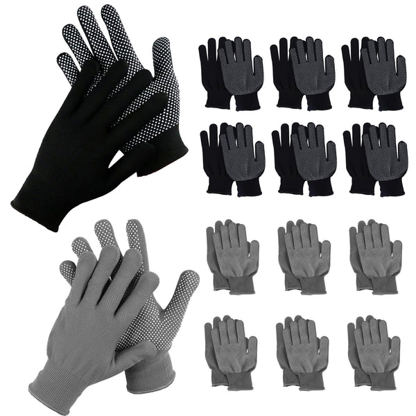 14 Pair Work Gloves with Grip Gloves for Men Womens, Safety Working Gloves | Anti-slip Knitted Nylon Cloth Gloves, Dot Grip Glove Liners Moving
