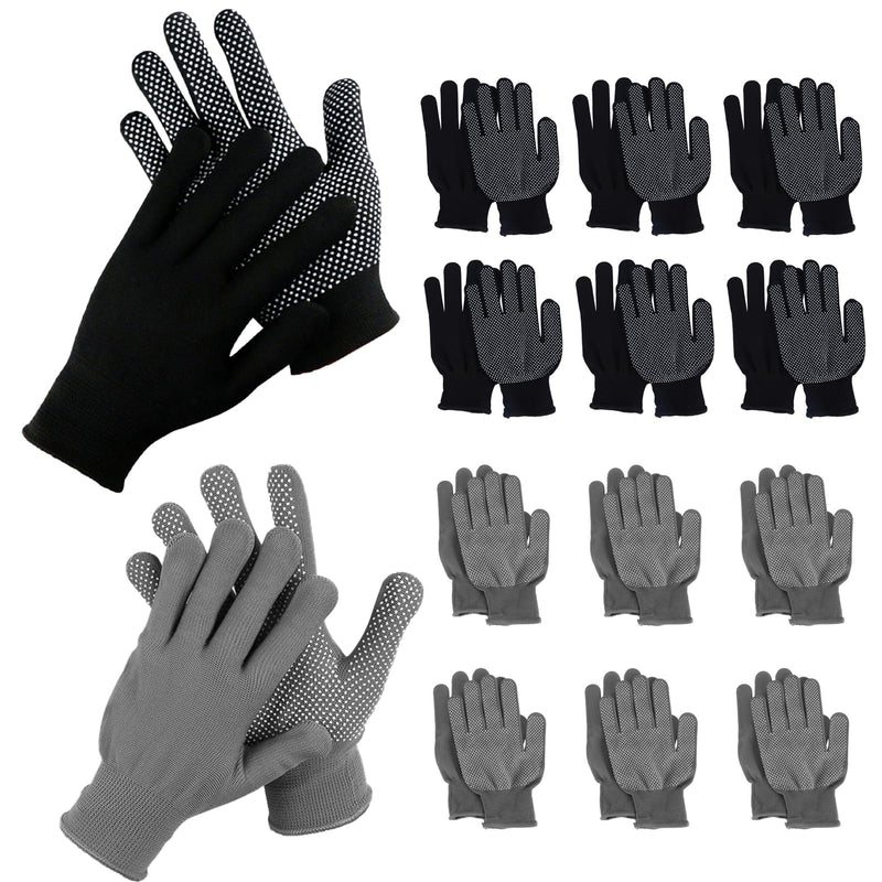 14 Pair Work Gloves with Grip Gloves for Men Womens, Safety Working Gloves | Anti-slip Knitted Nylon Cloth Gloves, Dot Grip Glove Liners Moving