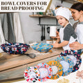 10 Pack Cloth Bowl Covers for Bread Rising - 5 Size Stretch Elastic Food Storage Container Lids - Reusable Cotton Fabric Covers for Food, Fruits,