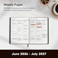 Academic Planner 2026-2027 - Hourly 2026-2027 Planner Weekly and Monthly - Appointment Book with Flexible Cover, Twin-Wire Binding - Simple Design