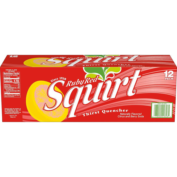 Squirt Ruby Red Grapefruit Soda, 12 fl oz cans, 12 pack Ruby Red Grapefruit 12 Fl Oz (Pack of 12)