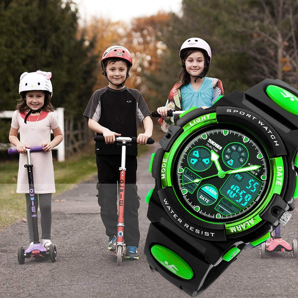 Cofuo Kids Digital Sport Watch, Boys Girls Waterproof Sports Outdoor Watches Children Casual Electronic Analog Quartz Wrist Watches with Alarm