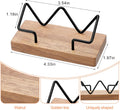 Amyhill 2 Pieces Wood Business Card Holder for Desk Wooden Business Card Display Stand Postcard Holder for Office Home Desktop (Light Wood Color,