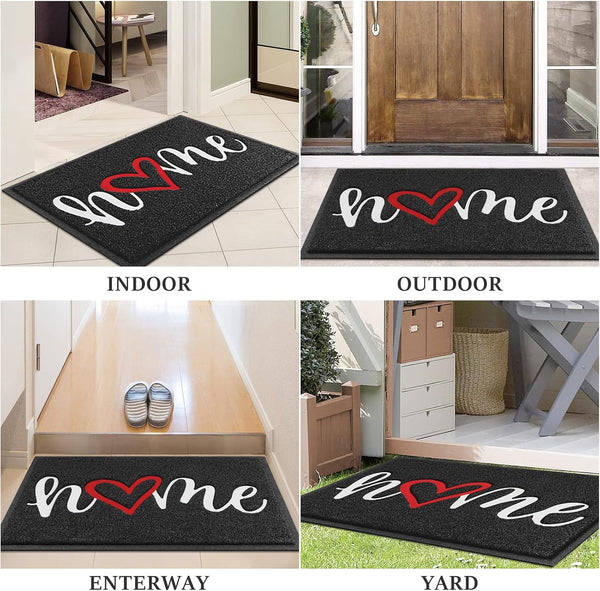 Door Mat, Welcome Mat Low Profile Floor Mat Front Doormat Indoor and Outdoor Doormat Non Slip Rugs for Entryway, Patio, High Traffic Areas