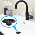 2 Pack - 2.25" Top / 1" Basket- Black Sink Strainer Bathroom, Utility, Slop, Laundry, RV and Lavatory Sink Drain Strainer Hair Catcher. Stainless