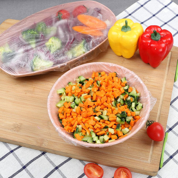 DYM 90PCS Reusable Elastic - Stretch Bowl Covers with Stretch PE Plastic Food Storage Covers Elastic Dish Plate Wrap Bowl Covers for Leftover and