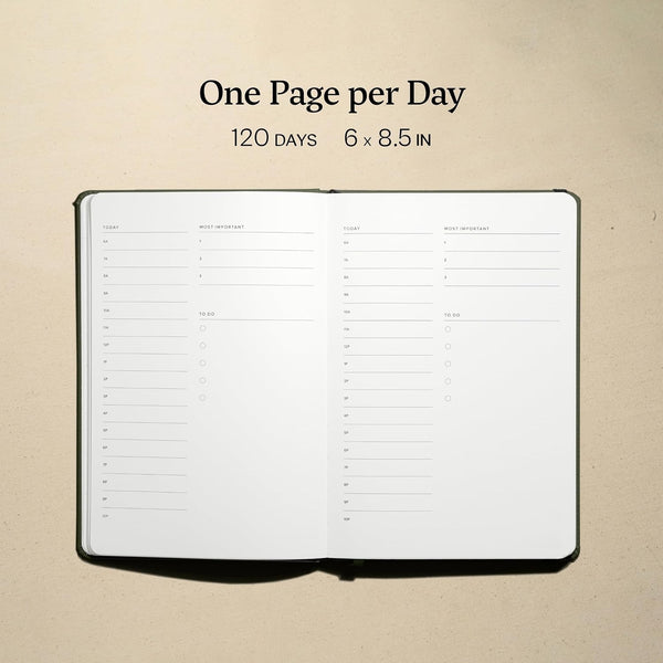 Undated Daily Planner for Productivity & Work Ã¢ÂÂ Hardcover, 120 Days, with Habit Tracker & Goal Setting. Monthly, Weekly & Daily Work Planner.