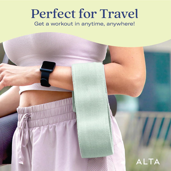 ALTA Booty Bands for Women - Premium Non-Slip Fabric Resistance Bands for Working Out - Cloth Resistance Bands for Legs, Fabric Exercise Bands,