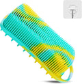 Silicone Body Scrubber, 2 in 1 Body Brush & Hair Scalp Brush for Shower and Bath, Easy Clean, Lathers Well, Stimulating Blood Circulation More