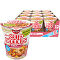Nissin Cup Noodles Soup, Beef Flavor, Microwaveable Paper Cups, Instant Ramen, 2.25 Ounce (Pack of 12) | Instant Ramen Noodle Soup, Microwaveable