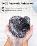 MTDLYICE African Net Sponge 2 Pack, Back Scrubber for Shower, XL 80CM Exfoliating Washcloth, African Net Sponge Authentic, Body Scrubber