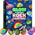 Dan&Darci Kids Rock Painting Kit - Glow in the Dark - Arts & Crafts Gifts for Boys and Girls Ages 6-12 - Craft Activities Kits - Creative Art Toys