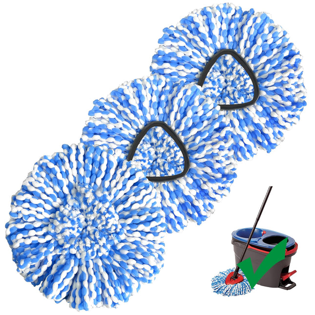 Mop Head Replacement, 3 Pack Spin Mop Refill Replace Head Compatible Rinseclean 