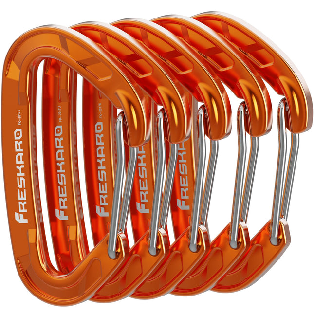 Freskaro 5Pcs Nano Carabiner Clips, 8Kn 1798Lbs, Small Sturdy, Reliable Time-Tes