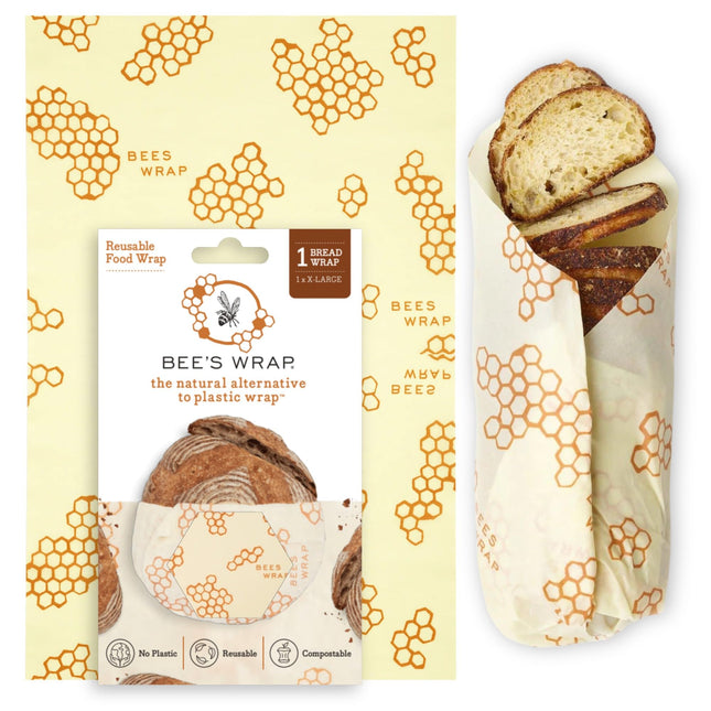 Bee'S Wrap Beeswax Wraps for Food - Honeycomb Bread Wrap - Made in USA Reusable 