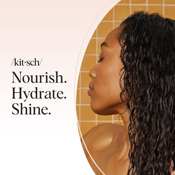 Kitsch Castor Oil Shampoo Bar & Coconut Oil Deep-Moisturizing Conditioner Bar - Hydrating for Dull & Dry Hair, Strengthen & Restore Damage Hair,