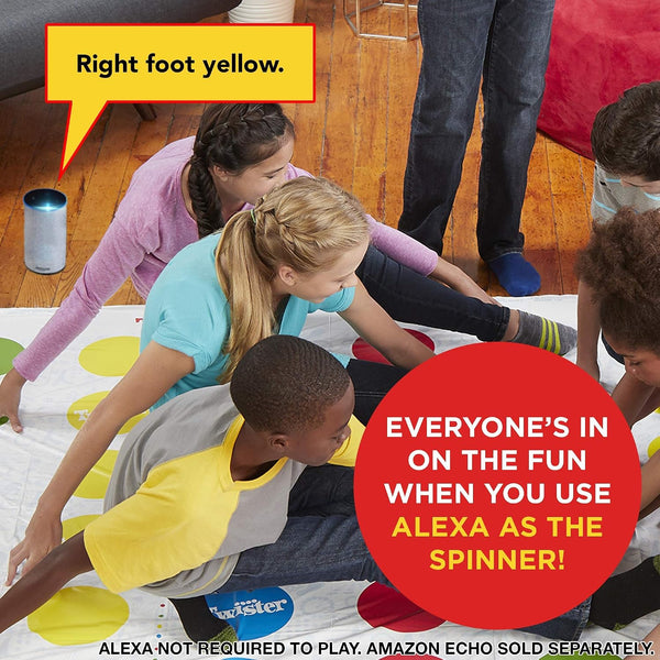 Hasbro Gaming Twister Ultimate: Bigger Mat, More Colored Spots, Family, Kids Party Game Age 6+; Compatible with Alexa (Amazon Exclusive) Standard