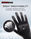 PACIFIC PPE Safety Work Gloves Medium(Fits like S) Black (18 Pairs)