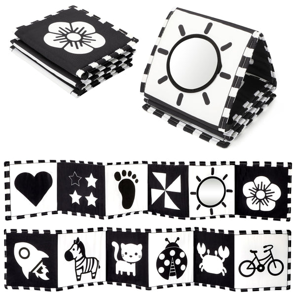 URMYWO Black and White Baby Toys, Tummy Time High Contrast Newborn Toys 0-3 Months, Soft Baby Book, Visual Stimulation Montessori Sensory Infant