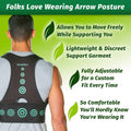 Hempvana Arrow Posture - Fully Adjustable Posture Support & Posture Corrector for Upper Body - Helps Correct Slouching, Text Neck and Hunching