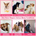 Dono Disposable Pet Diapers for Female Dogs Super Absorbent Soft Heating and Pee Puppy Diapers Female Liners, Including 20pcs XXS Diapers for Dogs