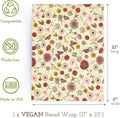 Bee's Wrap Vegan Beeswax Wraps for Bread - Beeswax Bread Wrap for Sourdough & Bread Storage - Made in USA Reusable Natural Food Wrap - Meadow