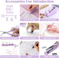 Purple Desk Accessories, Purple Office Supplies 360ÃÂ°Pen Holder Desk Organizers and Accessories with Tape Dispenser, Stapler, Staple Remover, 1000