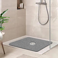 HITSLAM Square Shower Mat, 24 x 24 Inch Non Slip Bath Mat for Tub, Soft PVC Loofah Bathtub Mats with Drain Holes, Quick Drying Bathroom Stall