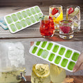 Ice Cube Tray, 4 Pack Silicone Ice Tray, 14 Ice Cube Molds with Lids, Stackable Ice Cube Molds for Chilling Drinks, Whiskeys, Cocktails (2Blue +