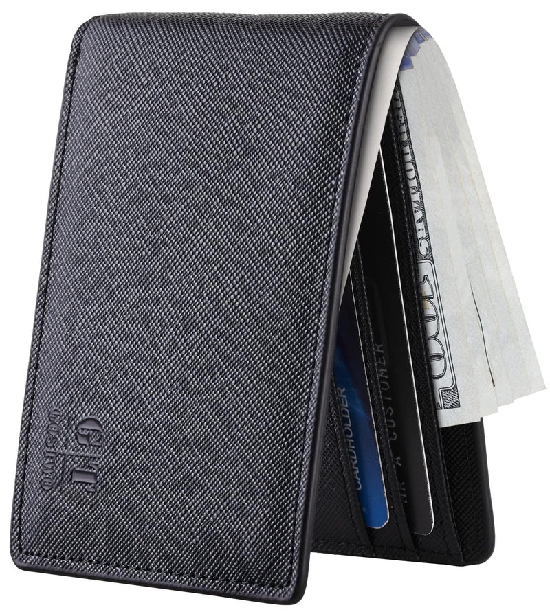 Gostwo Mens Wallet RFID Blocking Slim Minimalist Bifold Wallet with ID Window & Business Card Holder, Thin Front Pocket Design, Stylish Wallet for