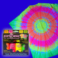 Tulip Electric Neons Tie-Dye Kit, Party Activity, Black Light Reactive Fabric Dye, Pre-mixed Green, Yellow, Orange, Pink, Easy Application &
