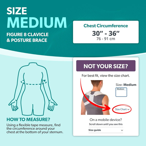 BraceAbility Clavicle Support Brace - Figure 8 Upper Back Brace Posture Corrector for Women and Men, Shoulder Straightener, Kyphosis Relief, Sling